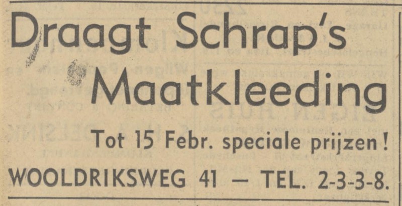 Wooldriksweg 41 maatkleding Schrap advertentie Tubantia 14-1-1939.jpg