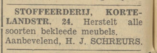 Kortelandstraat 24 H.J. Schreurs stoffeerderij advertentie Tubantia 14-4-1932.jpg