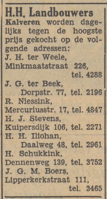 Dennenweg 139 Slagerij H. Schukkink advertentie Tubantia 12-3-1953.jpg
