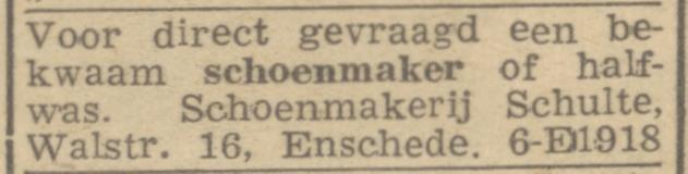 Walstraat 16 Schoenmakerij Schulte advertentie Trouw 24-9-1945.jpg