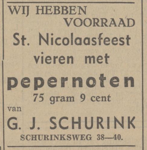 Schurinksweg 38-40  G.J. Schurink advertentie Tubantia 29-11-1941.jpg
