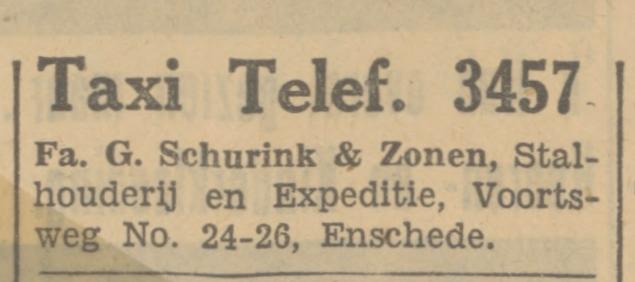 Voortsweg 24-26 Fa. G. Schurink & Zonen Stalhouderij en Expeditie advertentie Tubantia 27-2-1933.jpg