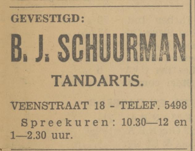 Veenstraat 18 B.J. Schuurman advertentie Tubantia 3-1-1934.jpg