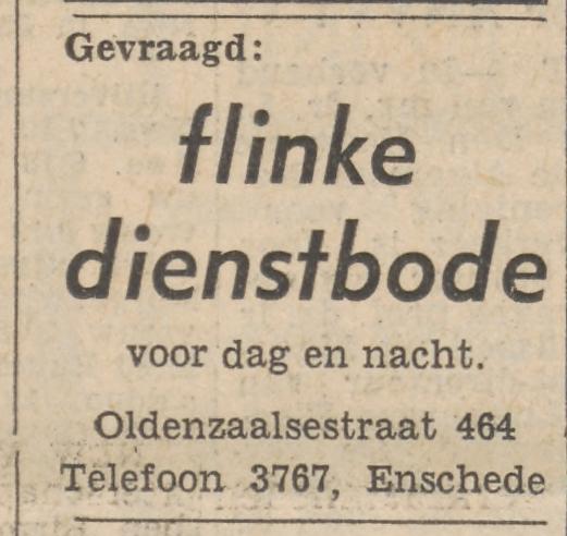 Oldenzaalsestraat 464 Mevr. Seckel telf. 3767 advertentie Tubantia 17-10-1958.jpg