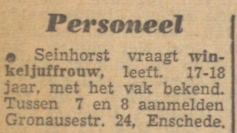 Gronausestraat 24 Seinhorst advertentie Tubantia 29-4-1952.jpg