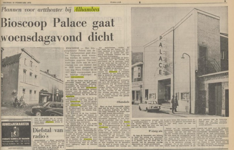Stadsgravenstraat hoek Bolwerkstraat verbouwing Alhambra krantenbericht 25-2-1972.jpg