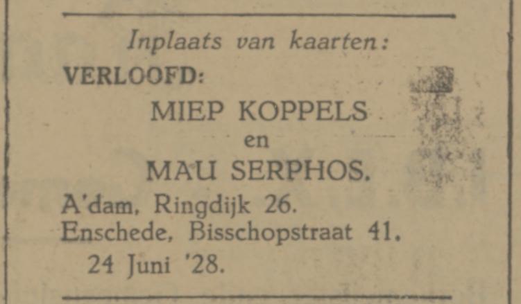 Bisschopstraat 41 M. Serphos advertentie Tubantia 20-6-1928.jpg
