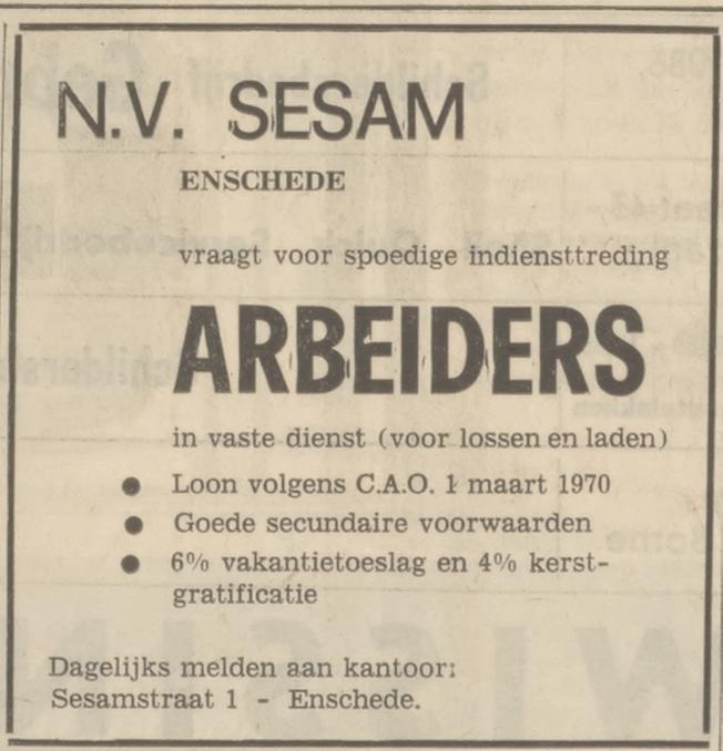 Sesamstraat 1 N.V. Sesam advertentie Tubantia 10-4-1970.jpg