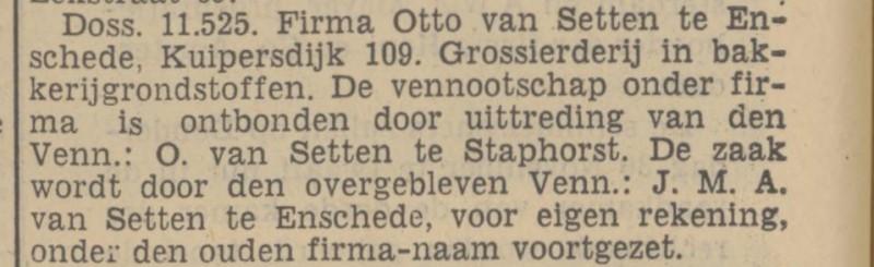Kuipersdijk 109 J.M.A. van Setten krantenbericht Tubantia 15-8-1939.jpg