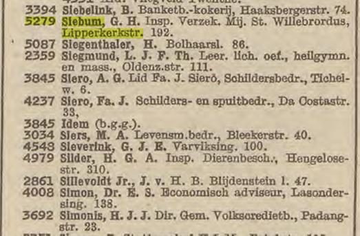 Lipperkerkstraat 192 G.H. Siebum Insp. Verz. Mij. St. Willebrordus. Telefoonboek 1950.jpg