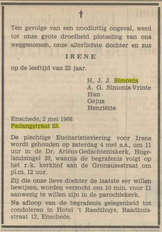 Padangstraat 23 H.J.J. Simonis advertentie Tubantia 3-5-1968.jpg