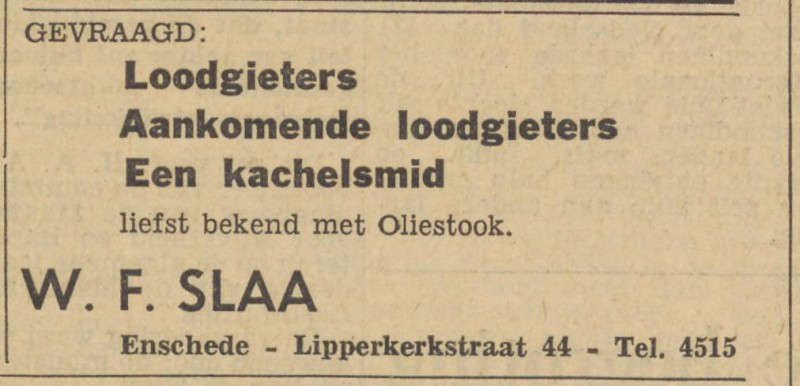 Lipperkerkstraat 44 W.F. Slaa advertentie Tubantia 21-6-1956.jpg
