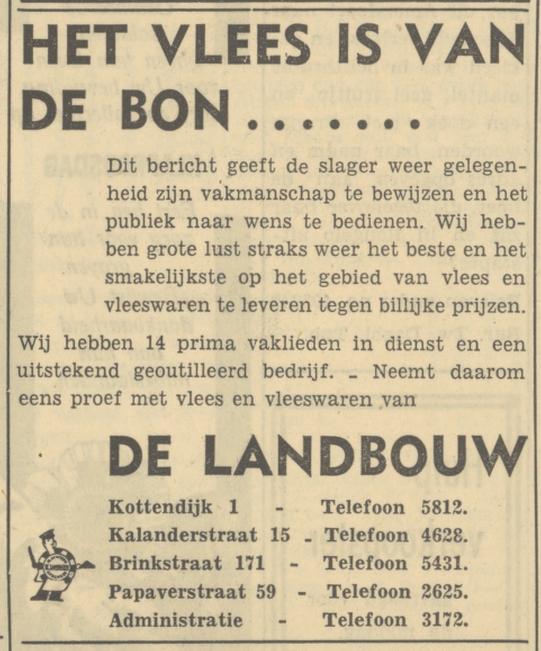 Papaverstraat 59 De Landbouw advertentie Tubantia 2-11-1949.jpg