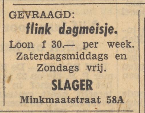 Minkmaatstraat 58a Slager advertentie Tubantia 6-2-1958.jpg