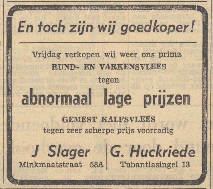 Minkmaatstraat 58a J. Slager advertentie Tubantia 13-2-1958.jpg