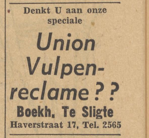 Haverstraat 17 Boekhandel te Sligte advertentie Tubantia 30-11-1954.jpg