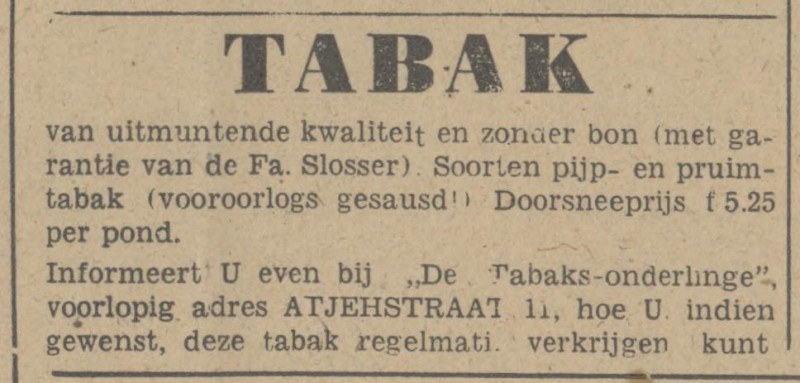 Atjehstraat 11 Fa. Slosser advertentie Tubantia 20-12-1947.jpg