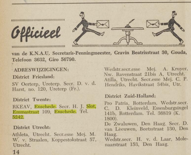 Emmastraat 109 H.J. Slot. Athletiekwereld 18-8-1950.jpg
