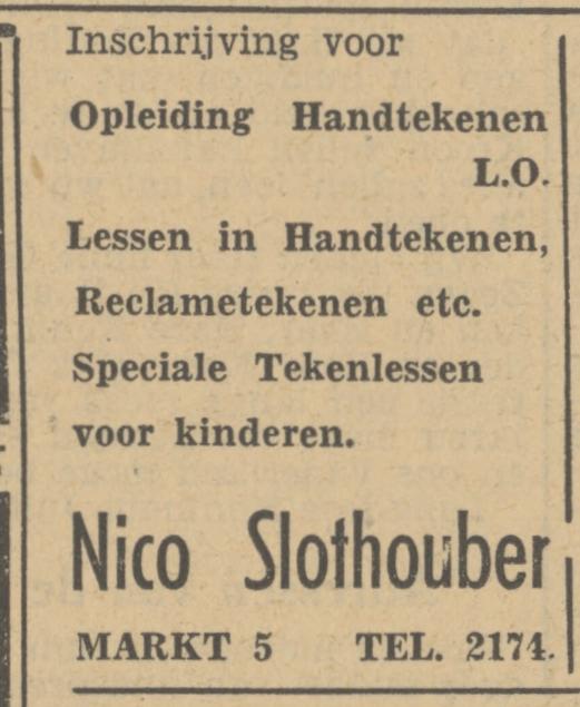 Markt 5 Nico Slothouber advertentie Tubantia 7-9-1948.jpg