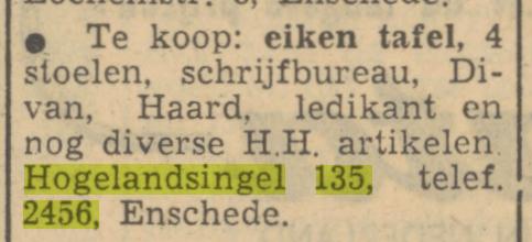 Hogelandsingel 135. telf. 2456. advertentie Tubantia 29-9-1950.jpg