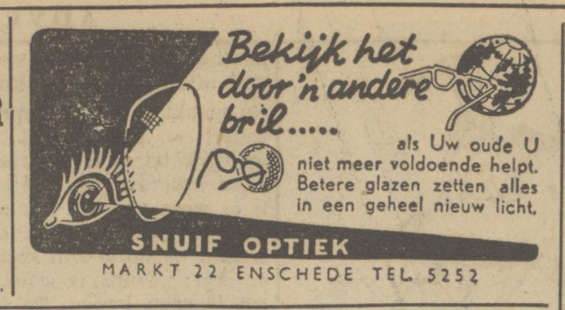 Markt 22 Snuif Optiek advertentie Tubantia 31-3-1951.jpg