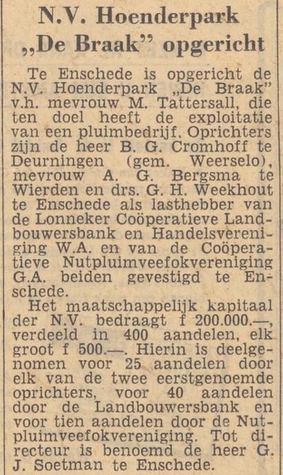 G.J. Soetman Hoenderpark De Braak krantenbericht Tubantia 11-8-1959.jpg