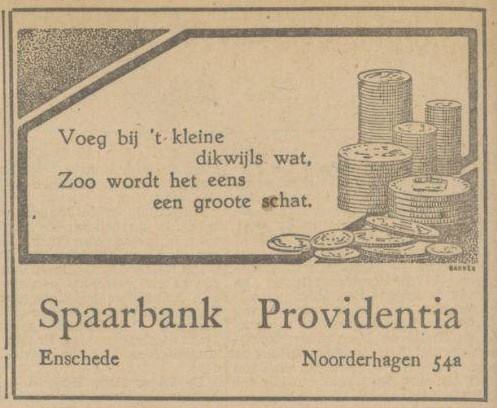 Noorderhagen 54a Spaarbank Providentia Advertentie. Twentsch dagblad Tubantia 14-10-1932.jpg
