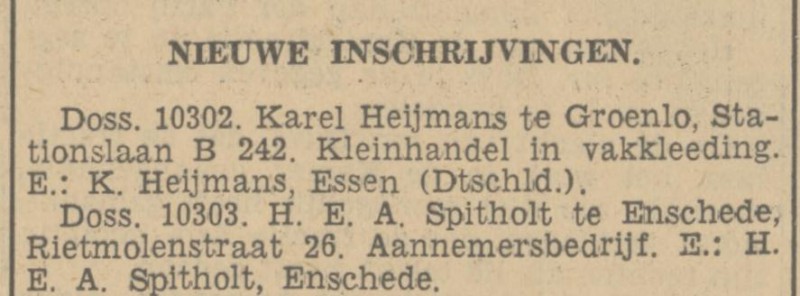 Rietmolenstraat 26 Aannemersbedrijf H.E.A. Spitholt krantenbericht Tubantia 6-12-1935.jpg