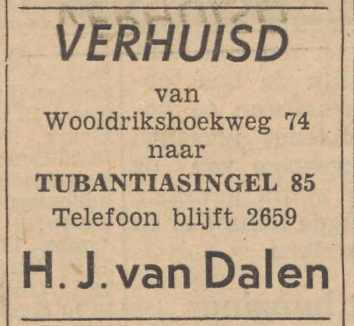 Wooldrikshoekweg 74 H.J. van Dalen advertentie Tubantia 13-7-1955.jpg