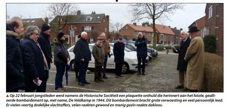 J.H. Boschstraat 30 bij Bethelkerk onthulling door Historische Societeit oorlogsmonument bombardement op de Veldkamp 22-2-1944..jpg