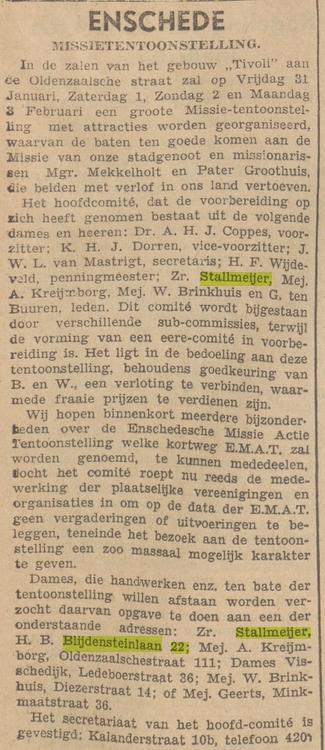 H.B. Blijdensteinlaan 22 Zr. Stallmeijer krantenbericht Twentsche Courant 15-11-1935.jpg