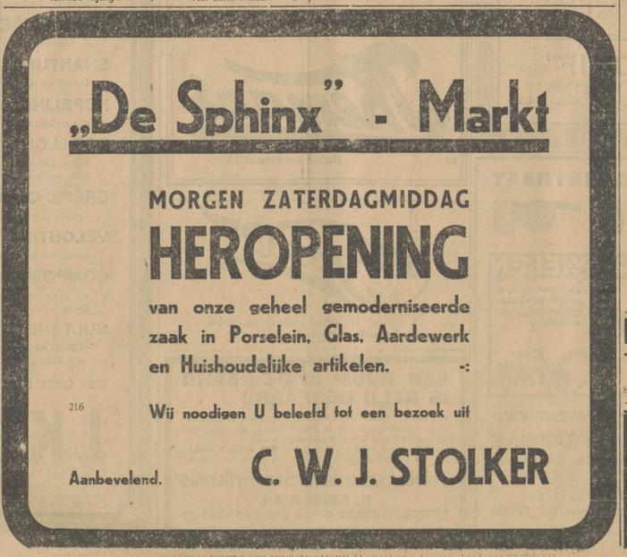 Markt 30 C.W.J. Stolker De Sphinx advertentie Tubantia 26-4-1929.jpg
