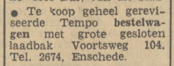 Voortsweg 104. telf. 2674. advertentie Tubantia 3-10-1950.jpg