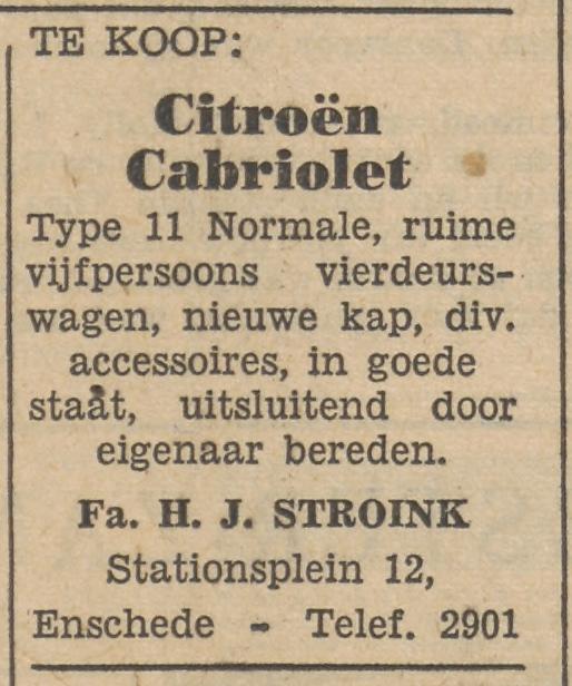 Stationsplein 12 Fa. H.J. Stroink advertentie Tubantia 4-3-1955.jpg