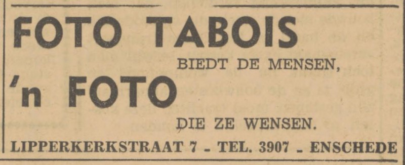 Lipperkerkstraat 7 Foto Tabois advertentie Tubantia 27-9-1947.jpg