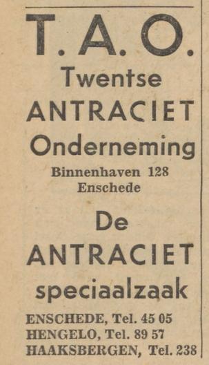 Binnenhaven 128 T.A.O. Twentse Antraciet Onderneming advertentie Tubantia 4-10-1961.jpg