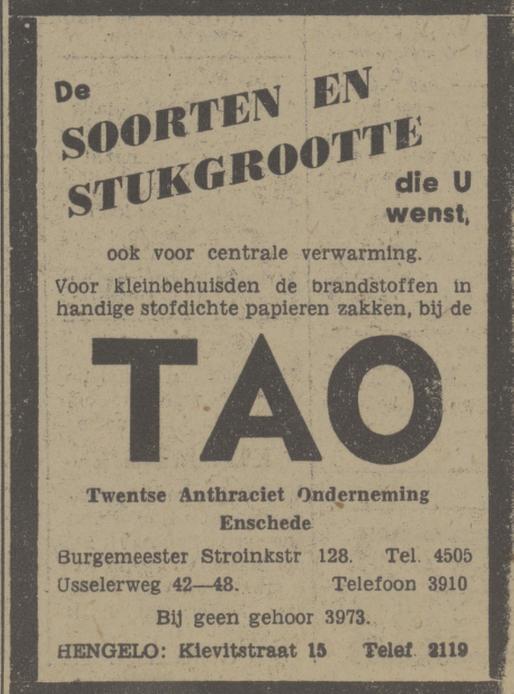 Burgemeester Stroinkstraat 126 T.A.O. Twentse Anhtraciet Onderneming advertentie Tubantia 10-4-1948.jpg