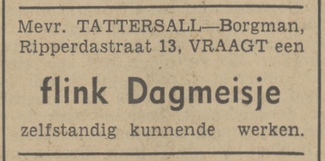 Ripperdastraat 13 Mevr. Tattersall-Borgman advertentie Tubantia 20-11-1939.jpg