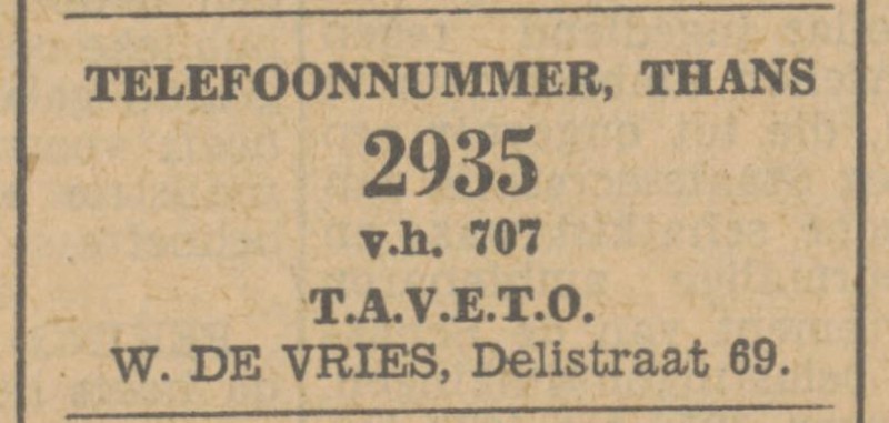 Delistraat 69 T.A.V.E.T.O.  W. de Vries advertentie Tubantia 28-2-1933.jpg