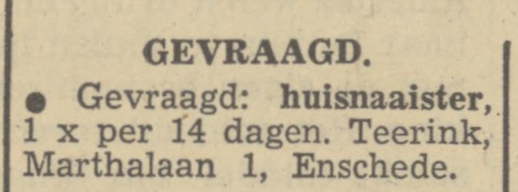 Marthalaan 1 Teerink advertentie Tubantia 8-7-1949.jpg