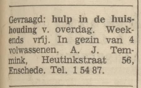 Heutinkstraat 56 A.J. Temmink advertentie Tubantia 12-1-1968.jpg