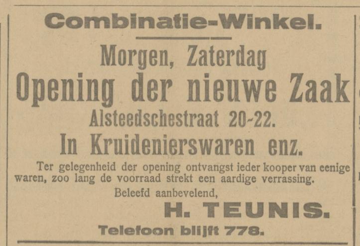 Alsteedsestraat 20 H. Teunis advertentie Tubantia 28-10-1921.jpg