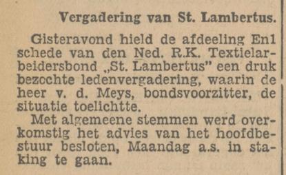 Langestraat 43R.K. Textielarbeidersbond St. Lambertus krantenbericht Tubantia 11-12-1931.jpg