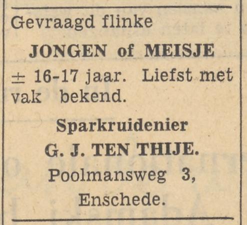 Poolmansweg 3 Sparkruidenier G.J. ten Thije advertentie Tubantia 21-5-1959.jpg
