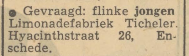 Hyacinthstraat 26 Limonadefabriek Ticheler advertentie Tubantia 3-8-1950.jpg