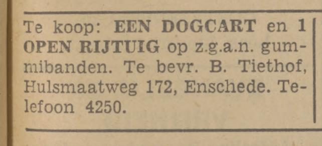 Hulsmaatweg 172 B. Tiethof avertentie Tubantia 26-3-1942.jpg