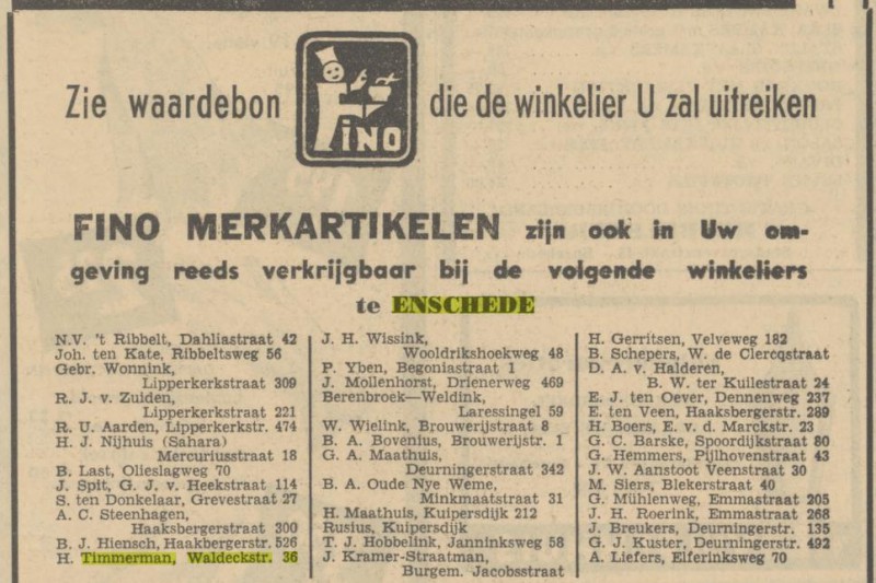 Waldeckstraat 36 H. Timmerman advertentie Tubantia 21-11-1951.jpg