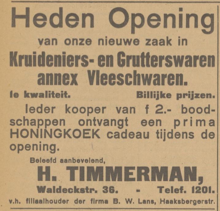 Waldeckstraat 36 H. Timmerman advertentie Tubantia 28-12-1925.jpg