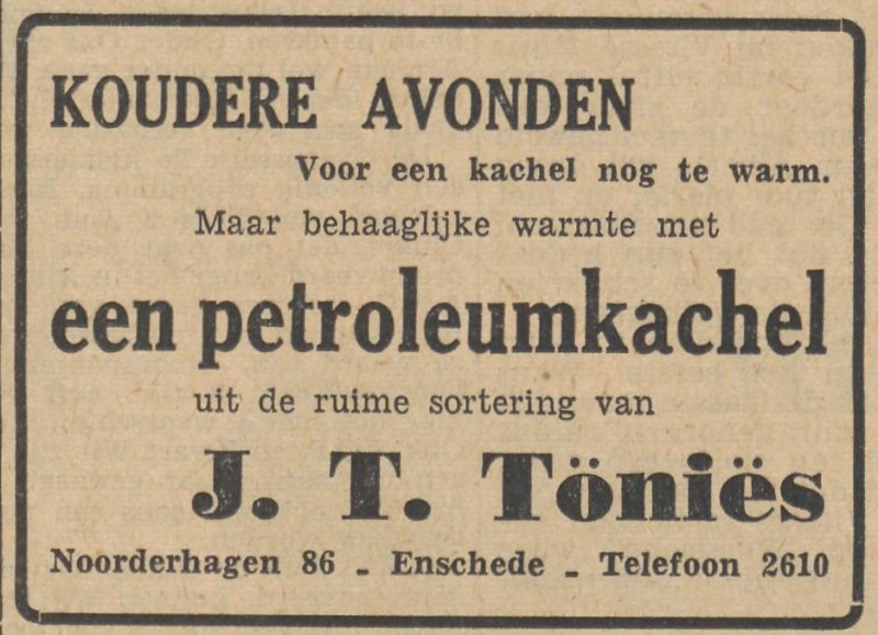 Noorderhagen 86 J.T. Tönies advertentie Tubantia 9-9-1953.jpg