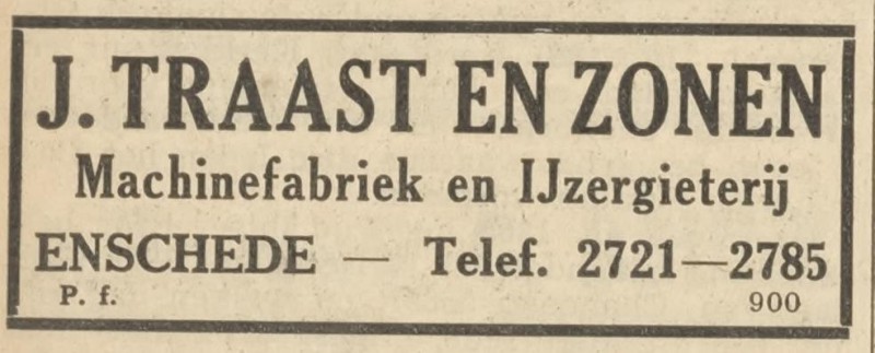 Voortsweg 68 Machinefabriek en IJzergieterij J. Traast & Zonen advertentie Centraal blad voor Israëlieten 8-12-1933.jpg